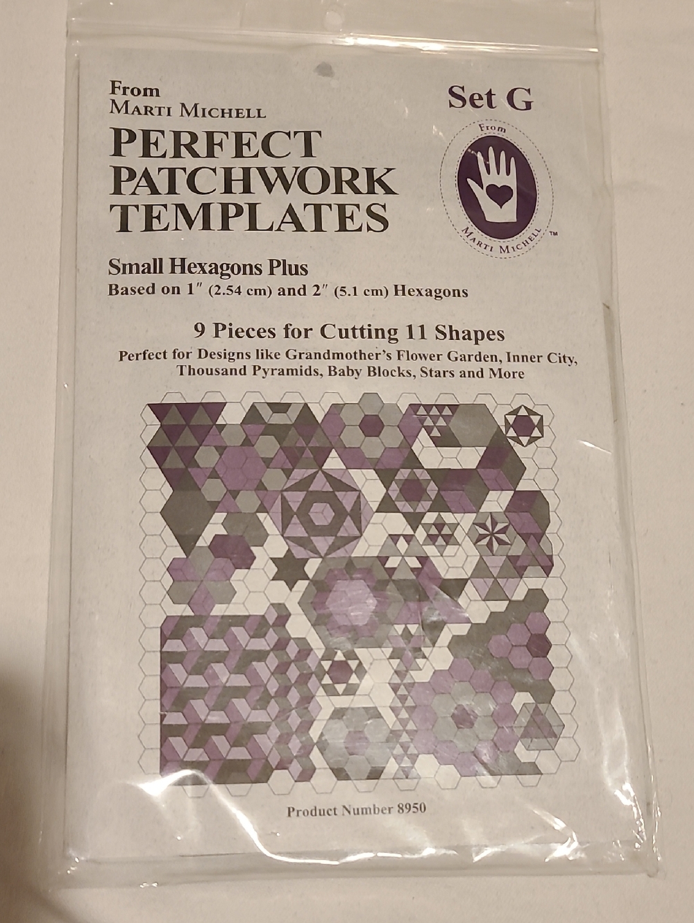 Perfect Patchwork Templates Set G Small Hexagons Plus Quilting Sewing 8950